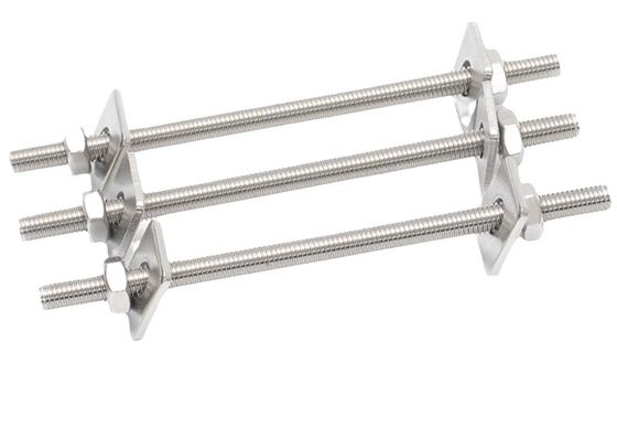 Double-head Bolt Two Nuts Two Flat Washers and Double End Thread ZINC Finish 304 Stainless Steel Wall-piercing Screw Set