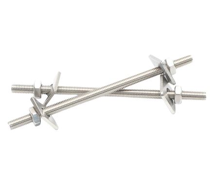 Double-head Bolt Two Nuts Two Flat Washers and Double End Thread ZINC Finish 304 Stainless Steel Wall-piercing Screw Set