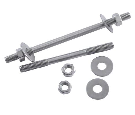Double-head Bolt Two Nuts Two Flat Washers and Double End Thread ZINC Finish 304 Stainless Steel Wall-piercing Screw Set