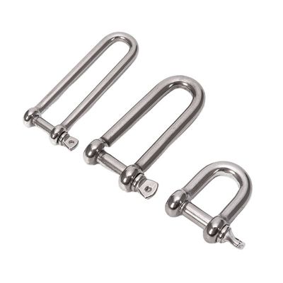 Surface High Polished 8mm Heavy Duty Straight DIN82101 D Shackle With Coller Pin for Lifting Marine Hardware