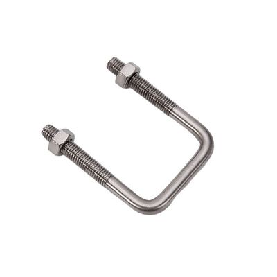 SS304 316 Pipe Clamp Square Bending Nut Washer for Truck Boat U Bolts M6 M8 M10 DIN3570 All Sizes Plain Stainless Steel Length 32mm