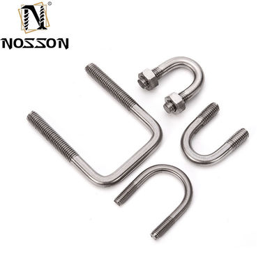 SS304 316 Pipe Clamp Square Bending Nut Washer for Truck Boat U Bolts M6 M8 M10 DIN3570 All Sizes Plain Stainless Steel Length 32mm