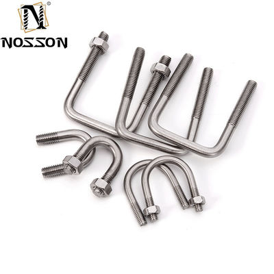 SS304 316 Pipe Clamp Square Bending Nut Washer for Truck Boat U Bolts M6 M8 M10 DIN3570 All Sizes Plain Stainless Steel Length 32mm