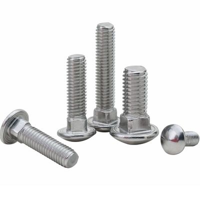Plain Finish SS304 SS316 Galvanized Coach Bolt Nut M4 M5 M6 M8 M10 with A2-70/A4-80/304/316 Grade and High Grade Steel