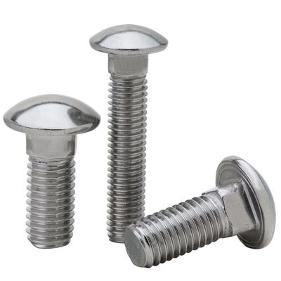 Plain Finish SS304 SS316 Galvanized Coach Bolt Nut M4 M5 M6 M8 M10 with A2-70/A4-80/304/316 Grade and High Grade Steel