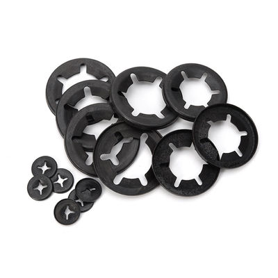 Plain Finish M3-M6 Stainless Steel/Spring Steel Black Inner Star Lock Clips Washer Plum Clamp Retaining Starlock Washer for Shaft