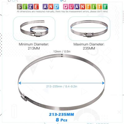 Metric Measurement System Customized Support German Stainless Steel Hose Clamp and Throat Clamp for Heavy Industry Automatic