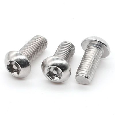 DIN Standard 304 Stainless Steel Torx Round Pan Head With Pin Anti Theft Security Screws Six Lobe Button Head Tamper Proof Bolts