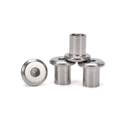 Enhanced Wear Resistance Furniture Connector Insert with Zinc Plated Flat Head Hex Socket Sleeve Nut and DIN Standard