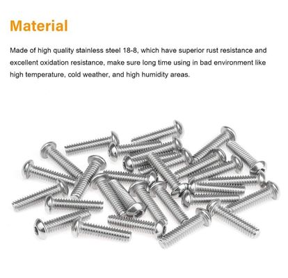 Metric Measurement System 1/4-20 x 1 Inch Stainless Steel Pan Head Socket Cap Bolts Screws 18-8 304 Grade Allen Hex Drive