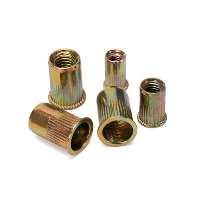 Sample Instock Steel Rivnut Round Body Flat Head Rivet Nut/Metric Rivet Nut Carbon Steel Threaded Inserts Nut Zinc Plated