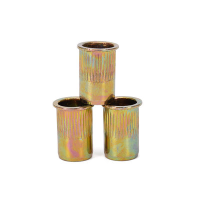Sample Instock Steel Rivnut Round Body Flat Head Rivet Nut/Metric Rivet Nut Carbon Steel Threaded Inserts Nut Zinc Plated
