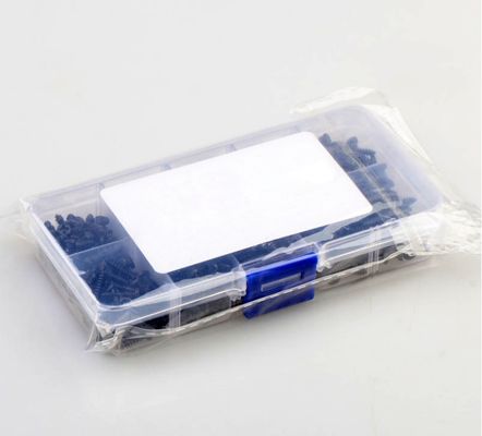 ALLOY Natural Colour 450pcs M3 Carbon Steel Black PA Cross Pan Head Round Head Self Tapping Screw Combination Set Assortment Kit