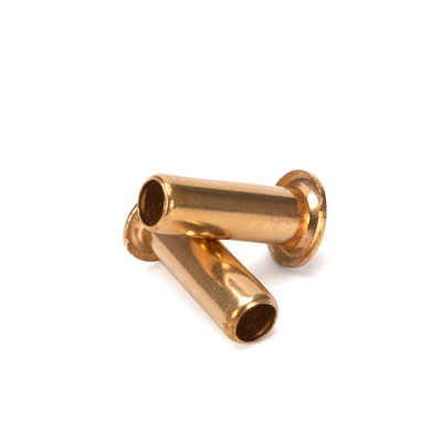 DIN Standard Bright Finish Flat Round Head Brass Copper Hollow Tubular Rivet for Hardware Industry Requirement