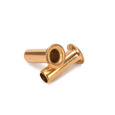DIN Standard Bright Finish Flat Round Head Brass Copper Hollow Tubular Rivet for Hardware Industry Requirement