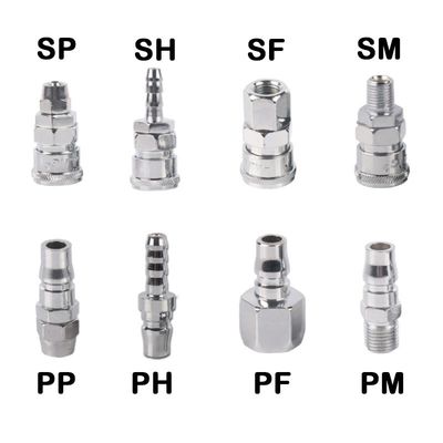 Zinc SM20 Self Locking Hose Coupler Plug Socket for Air Compressors Hose One Touch Fittings Pneumatics Quick Connector