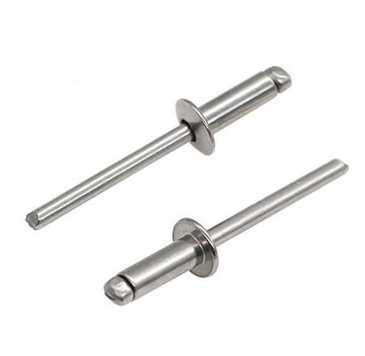 Flat Round Head Blind Rivet in Bright Stainless Steel Finish for Durable Fastening Requirements using Pull Rivet