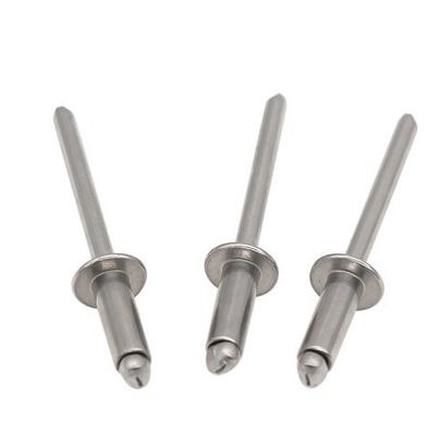 Flat Round Head Blind Rivet in Bright Stainless Steel Finish for Durable Fastening Requirements using Pull Rivet