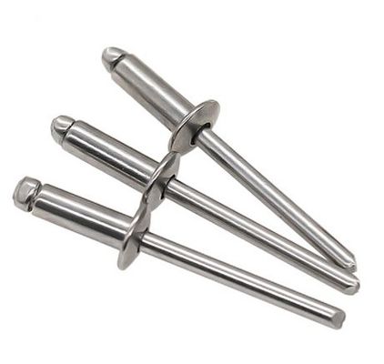 Flat Round Head Blind Rivet in Bright Stainless Steel Finish for Durable Fastening Requirements using Pull Rivet