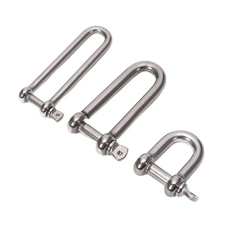 Surface High Polished 8mm Heavy Duty Straight DIN82101 D Shackle With Coller Pin for Lifting Marine Hardware