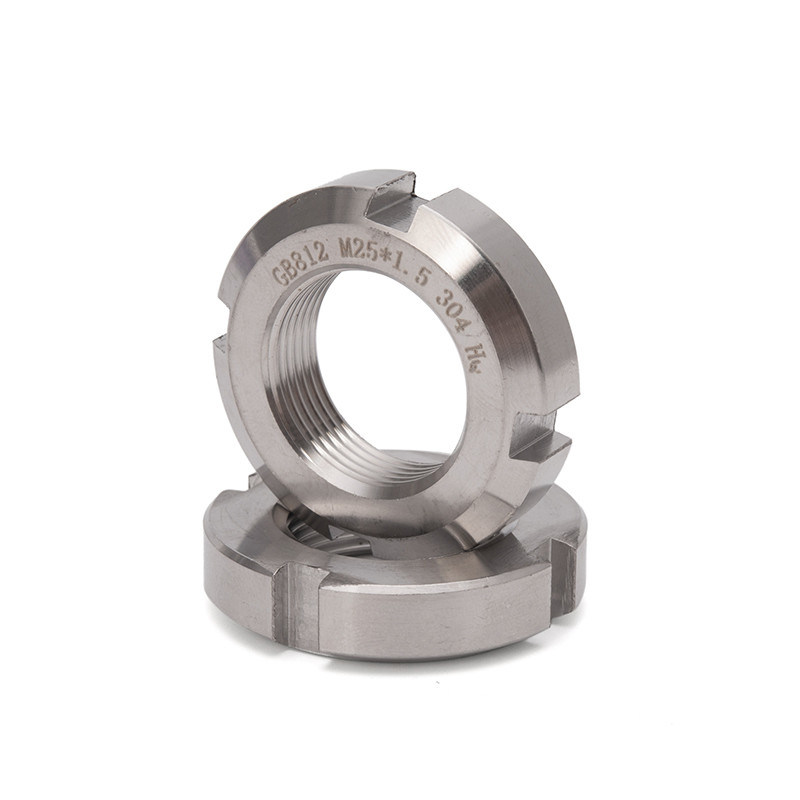 ISO Stainless Steel Slotted Round Lock Bearing Nuts Sleeve Nuts 8mm 10mm 12mm 14mm 16mm 20mm 25mm 30mm 35mm 40mm 50mm Metric