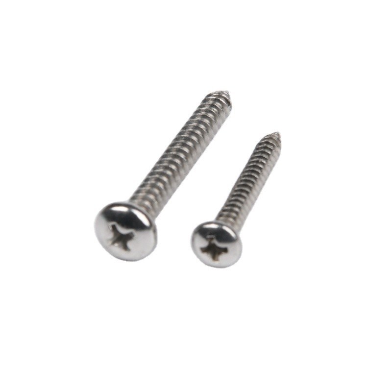 Long-lasting M4 ROUND Head Self-tapping Screw 304 INCH Measurement System Chrome Plated