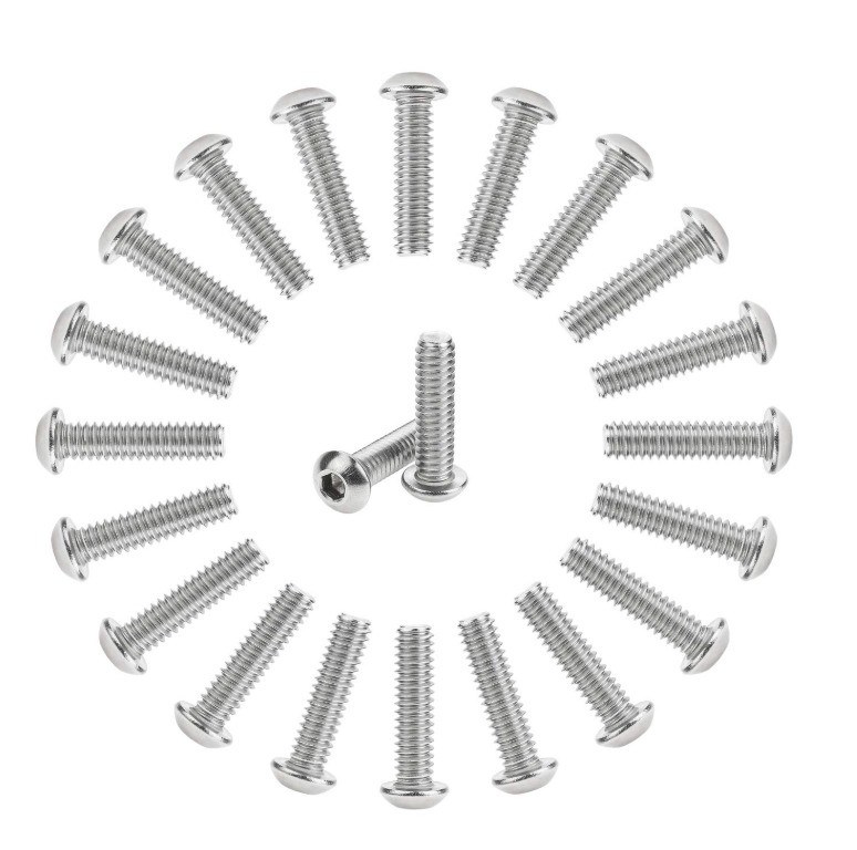 Metric Measurement System 1/4-20 x 1 Inch Stainless Steel Pan Head Socket Cap Bolts Screws 18-8 304 Grade Allen Hex Drive