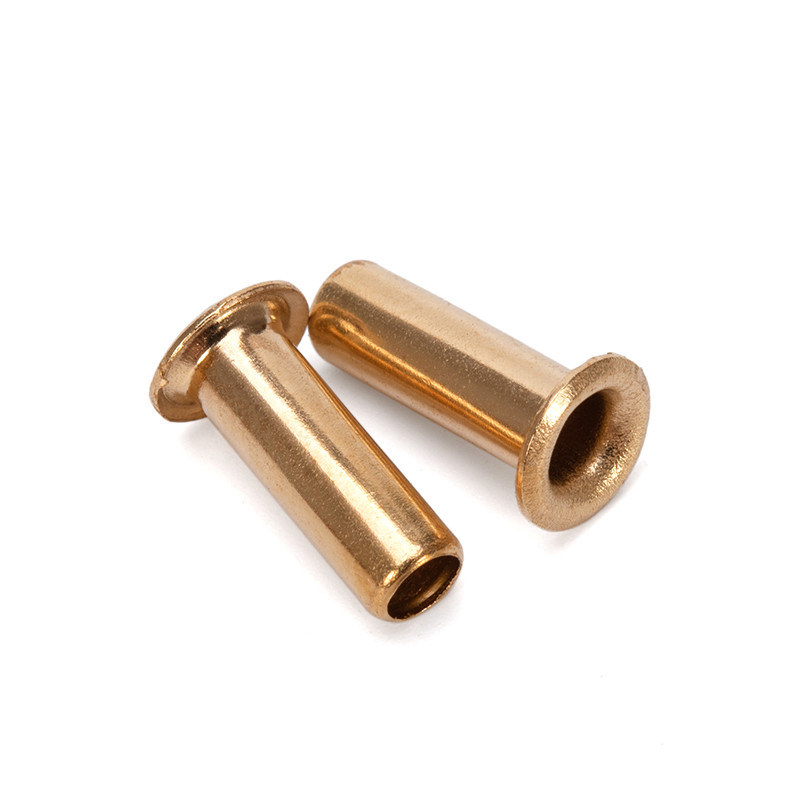 DIN Standard Bright Finish Flat Round Head Brass Copper Hollow Tubular Rivet for Hardware Industry Requirement