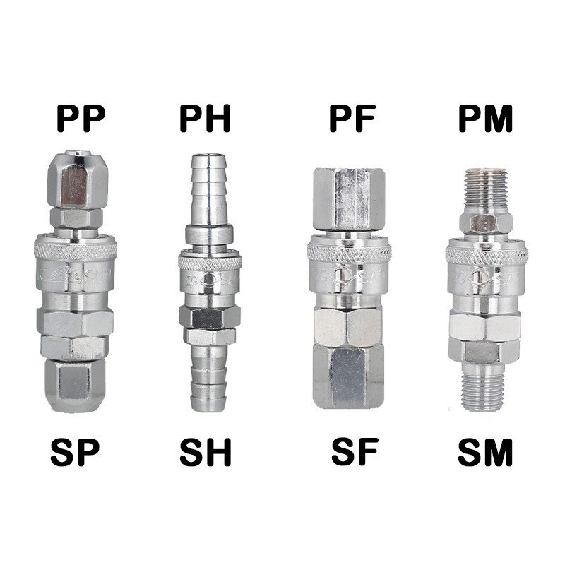 Zinc SM20 Self Locking Hose Coupler Plug Socket for Air Compressors Hose One Touch Fittings Pneumatics Quick Connector